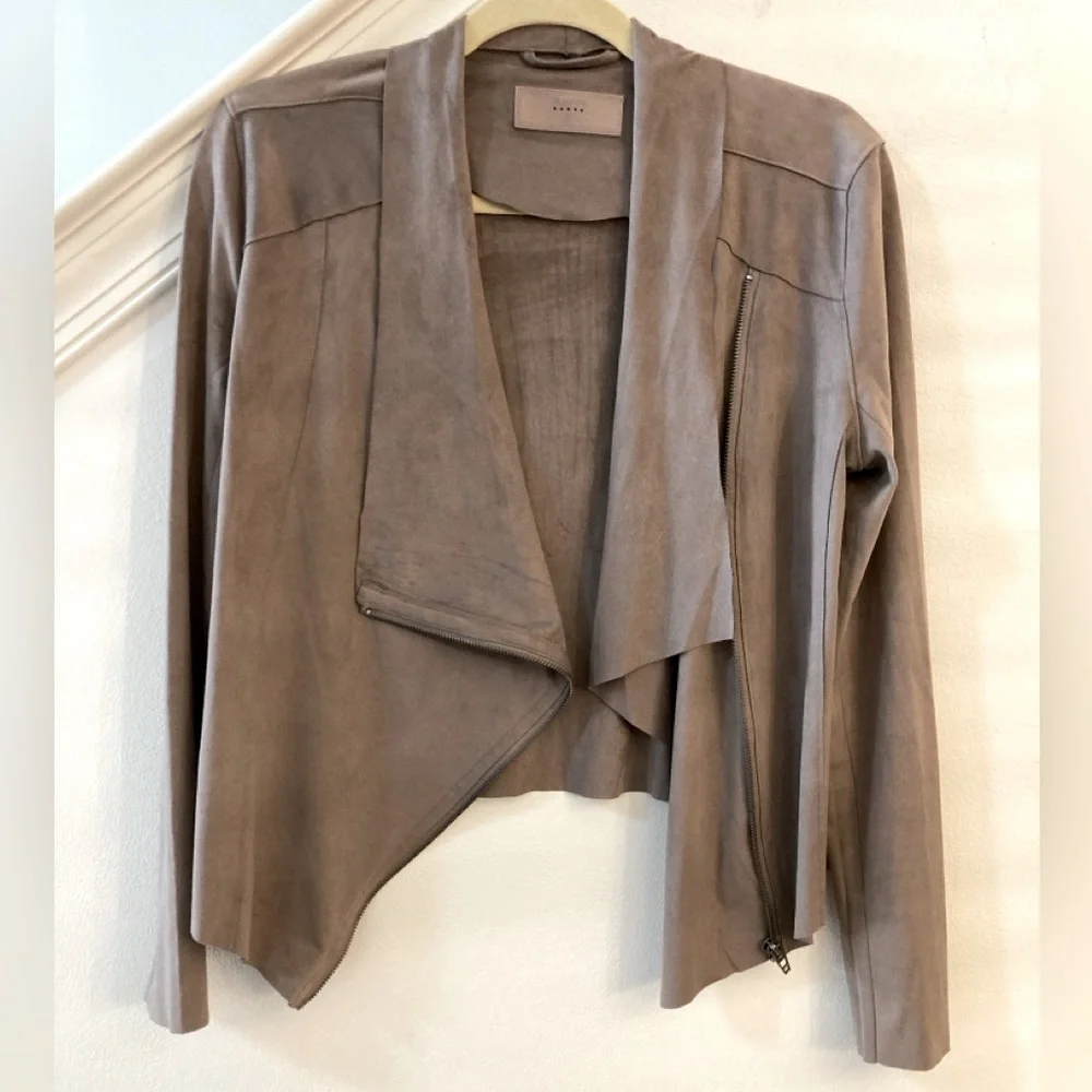 Blank NYC Faux Suede Drape Front Jacket Small - Picture 4 of 9